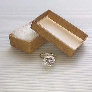 Cubic Zirconia Silver Plated Ring Size 7